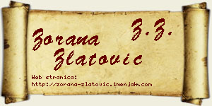 Zorana Zlatović vizit kartica